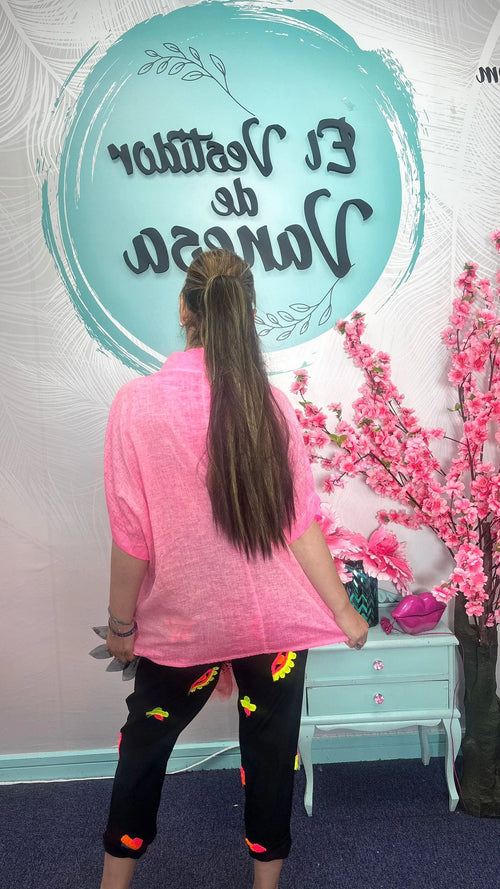 CAMISETA LAVADA A LA PIEDRA LINO CARLA