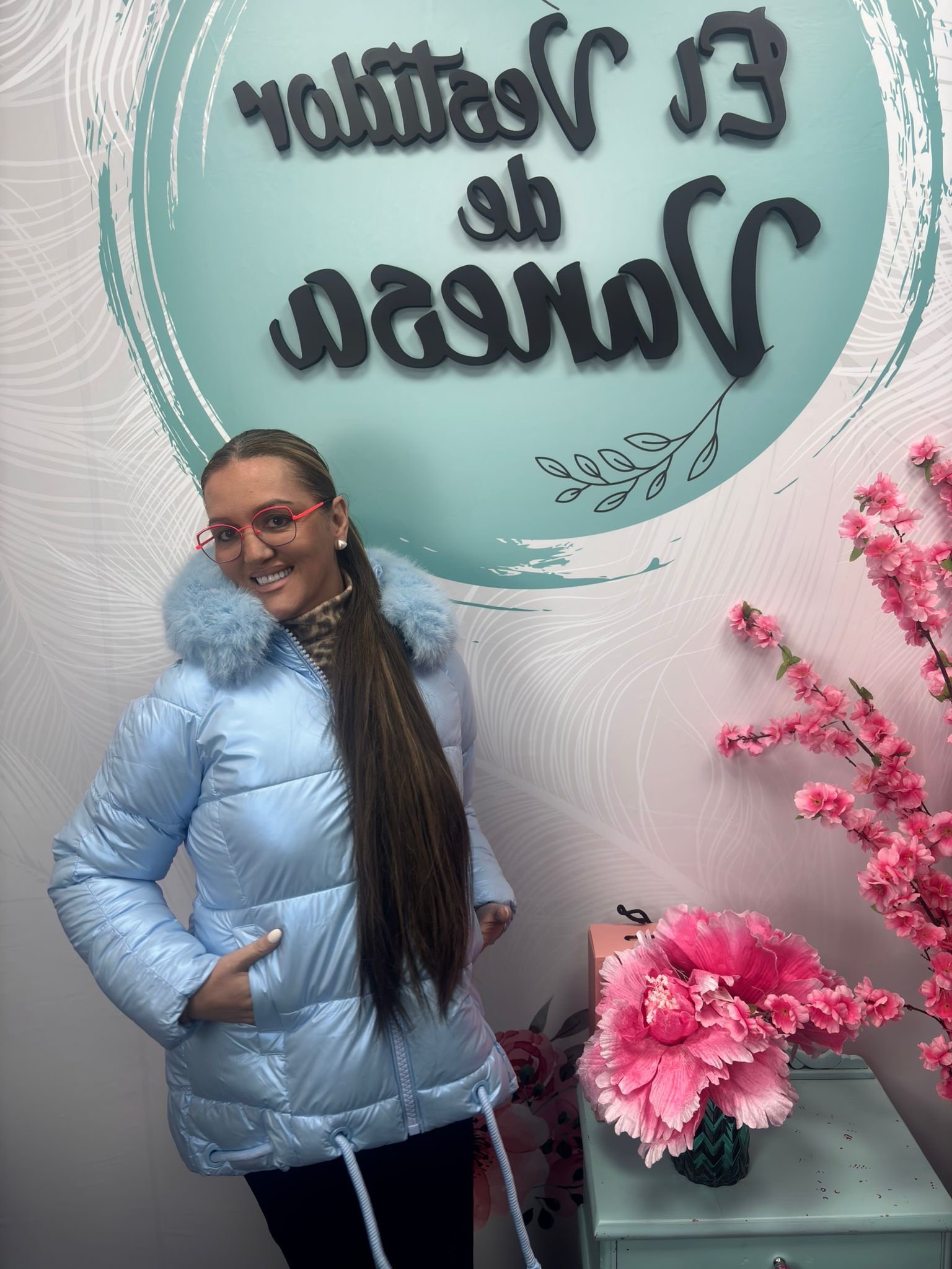 CHAQUETA AZUL DOS TONOS METALIZADA